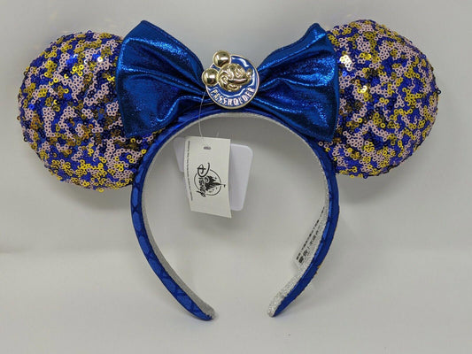 Minnie Mouse Bow Ears Passholder Disney Parks Annual Blue Sequined 2021