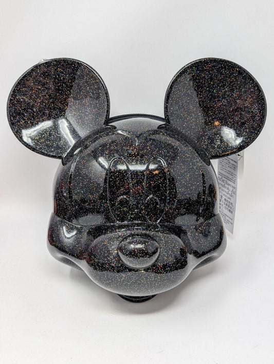 Mickey Mouse Face Black Glitter Shiny Loungefly Crossbody Bag Disney Parks