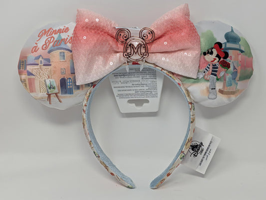 Minnie A Paris France Pavilion Minnie Mouse Bow Ears Headband Disney Parks
