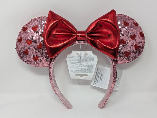 Disney Parks Valentines Day Hearts Minnie Mouse Bow Ears Headband